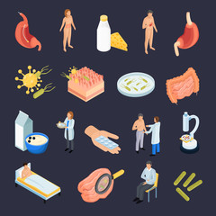 Sticker - Isometric Probiotics Icons Collection