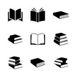 Simple books icon series in vector format. Education signs and symbols.