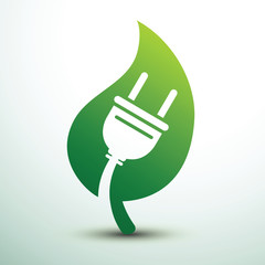 Wall Mural - Green eco plug