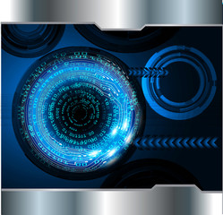 binary circuit board future technology, blue cyber security concept background, abstract hi speed digital internet.motion move blur. eye pixel 