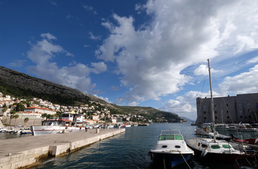 Wall Mural - The port of the Old Town of Dubrovnik, Croatia 