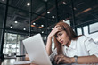 © SP56 - a woman in feeling exhausted and depressed from frustrated. anxiety concept.