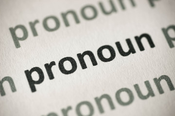 Wall Mural - word pronoun printed on paper macro