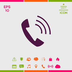 Telephone handset, telephone receiver icon