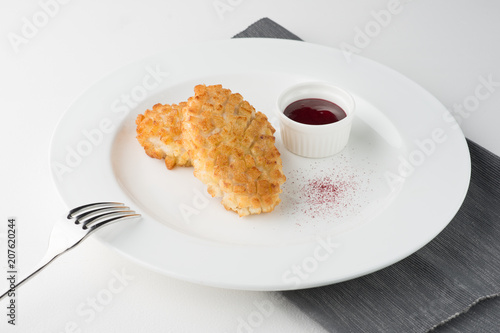 Pozharsky Cutlets From Breading Chicken With Sauce And