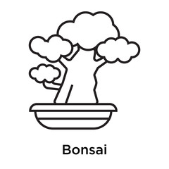 Poster - Bonsai icon vector sign and symbol isolated on white background