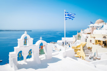 Wall Mural - village of Oia Santorini Greece on a bright summer day
