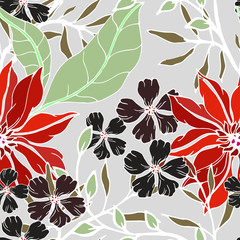 Abstract elegance pattern with floral background.