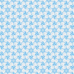 Light blue seamless pattern background. Stencil for printed matter, print on fabric or textile, clothes and ceramic. Creative template for design products decoration. Symmetric kaleidoscope wallpaper.