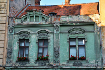 Canvas Print - Building architecture in Brasov, Romania