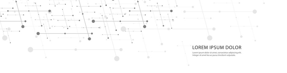 Vector banner design, network connection with lines and dots