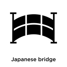 Japanese Bridge Icon Vector Sign And Symbol Isolated On White Background, Japanese Bridge Logo Concept