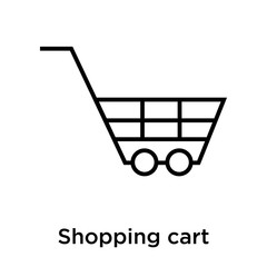 Poster - Shopping cart icon vector sign and symbol isolated on white background, Shopping cart logo concept