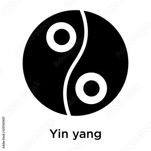 Fotografie, Obraz Yin yang icon vector sign and symbol isolated on white background, Yin yang logo