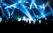 © DJ Creative Studio - Party Background - Crowd People Enjoying in DJ Concert with Confetti Lighting and Laser