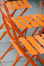 Outdoor Orange Metal Chairs