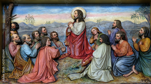 Jesus and Apostles in the Mount of Olives, church of Saint Matthew in Stitar,...