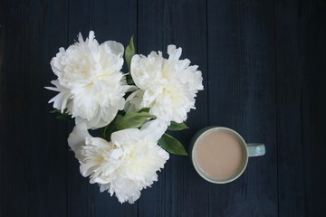 Wall Mural - Bouquet of white peonies