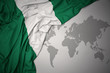 waving colorful national flag of nigeria.