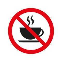 No coffee sign on white background.