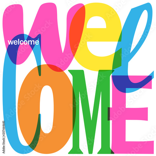 Fototapeta WELCOME Colorful Letter Collage