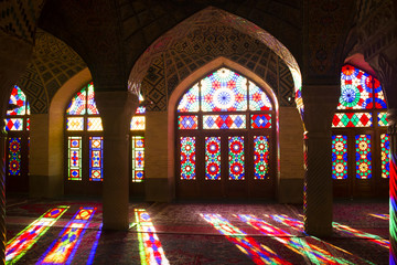 Wall Mural - Pink mosque in Shiraz, Iran.