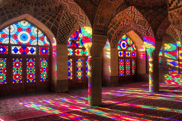 Wall Mural - Pink mosque in Shiraz, Iran.