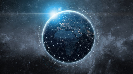 Wall Mural - global communication network