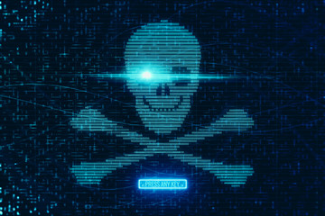 Abstract digital skull backdrop