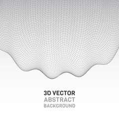 Sticker - Abstract 3d surface. Distortion of space and matter. Modern technology for designing volume objects.