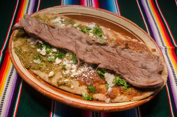 Traditional mexican huarache in clay dish