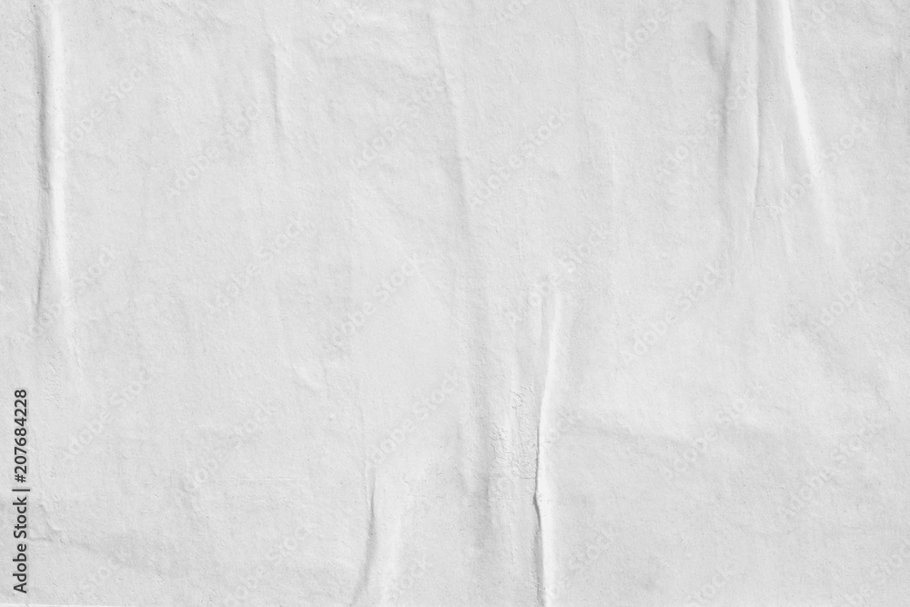 White blank crumpled paper texture background creased old poster texture backdrop surface empty for text - obrazy, fototapety, plakaty 