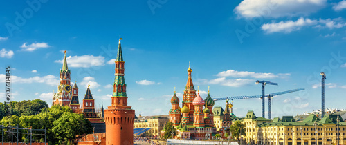 Plakat Piękna pogodna panorama Moskwa, Rosja