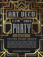 Luxury vintage frame art deco style. vector illustration