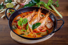 Tom Yam Kung Is A Spicy Clear Soup Typical In Thailand