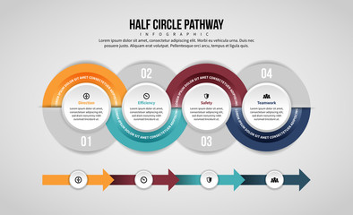 Wall Mural - Half Circle Pathway Infographic