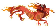 Red Chinese Asian Flying Dragon