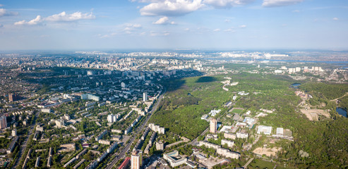 Wall Mural - A bird's eye view of the Goloseevsky district of Kyiv