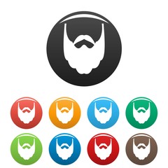 Wall Mural - Long beard icon. Simple illustration of long beard vector icons set color isolated on white