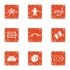 Canvas Print - Creativeness icons set. Grunge set of 9 creativeness vector icons for web isolated on white background