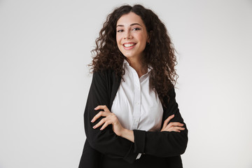 Poster - Portrait of a happy young businesswoman