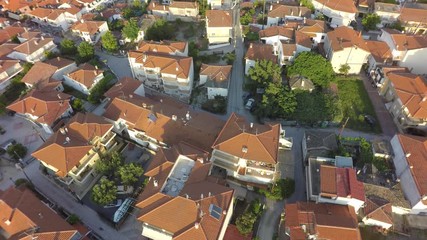 Sticker - Aerial view of Pefkochori beach, Kassandra peninsula, Greece, raw, 4K