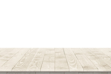 Wall Mural - rustic wooden table vintage style in perspective view for product placement or montage with focus to