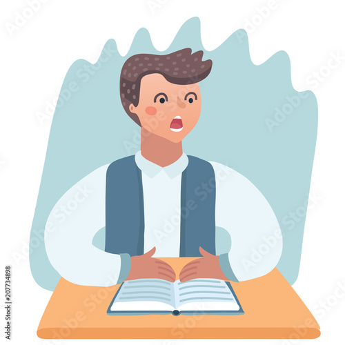 Bored Kid Doing Homework Or Sitting On Boring School Lesson Cute Cartoon Vector Illustration Stock Vector Adobe Stock