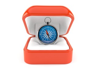 Canvas Print - Compass inside engagement ring box