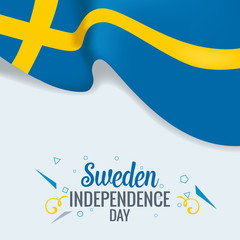 Wall Mural - sweden indenpedence day celebration banner or poster vector template design