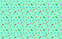 Funny Seamless Pattern With Different Color Fish Skeletons On Blue Background