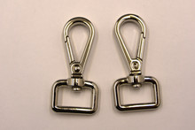 D Ring And Swivel Snap Hook Set On White Background.