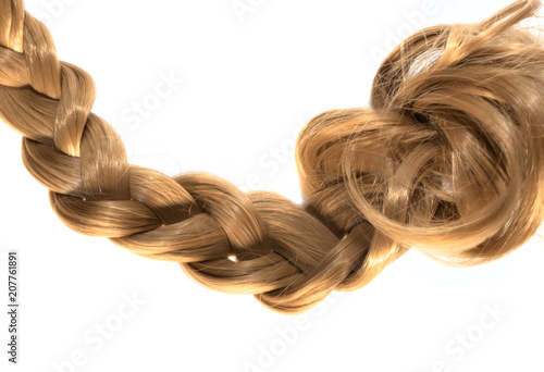 Blond Plait Strand Of Blond Hair On White Background Buy This