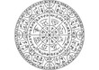 Magic circle with mystic symbols/ Illustration fantasy circle sign with spells